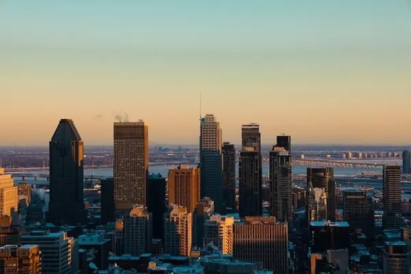 City of Montreal at sunset