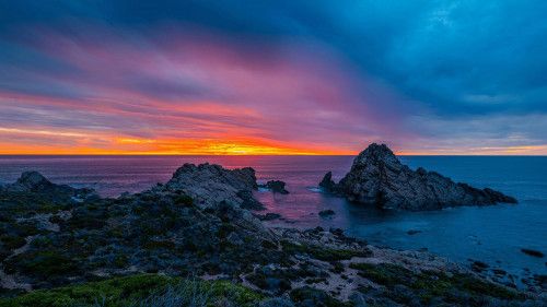 Hire a campervan in Perth and enjoy the sunset view at Margaret River.